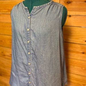 Loft chambray sleeveless blouse